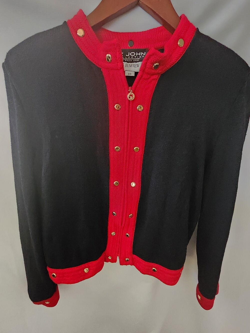 St. Johns Zip Up Wool Blend Sweater. Size 10